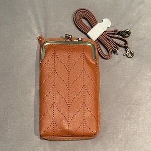 Brown Quilted Crossbody Bag